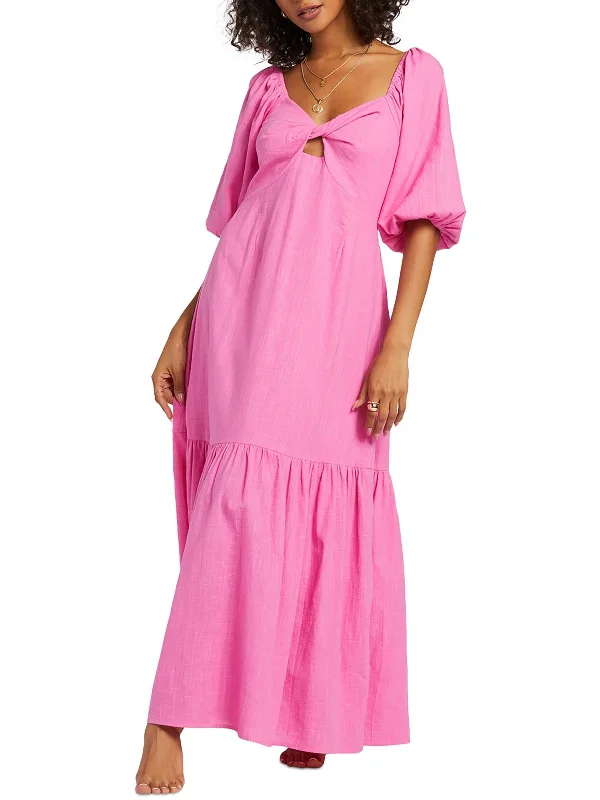 Fun and cute Juniors Womens Tea-Length Peplum Maxi Dress