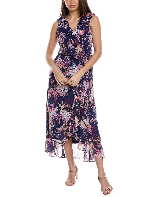 Style Design London Times Chiffon Faux Wrap Dress