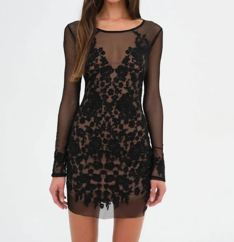 Sports suit style Luau Mini Dress In Black