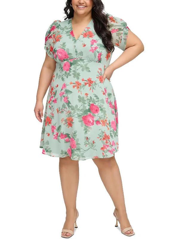 Cool Style Plus Womens Party Knee-Length Fit & Flare Dress