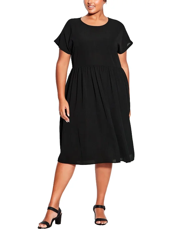 Sports Functional Style Plus Womens Wedding Midi Shift Dress