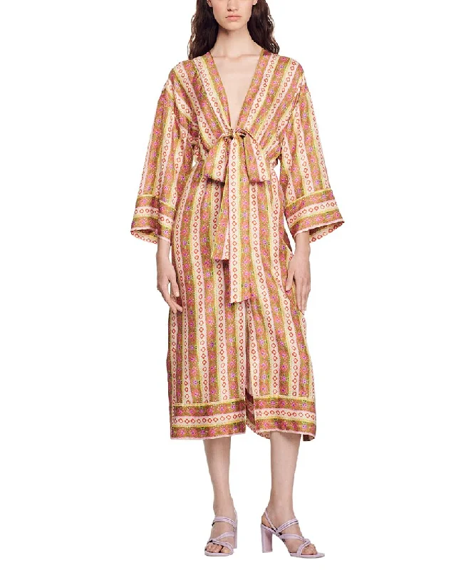 Street Graffiti Design Sandro Woven Silk Dress