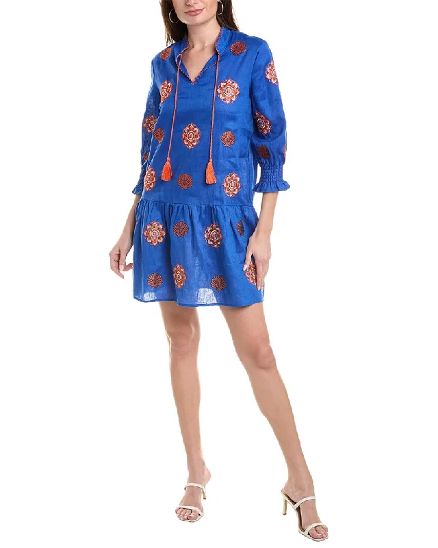 Sports Jumpsuit tyler böe Niki Embroidered Linen Topper Dress