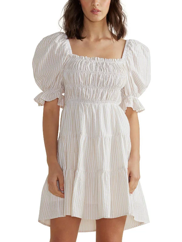 Elegant Classic Womens Cotton Short Mini Dress