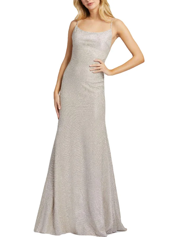 Sports Vitality Style Womens Metallic Sleeveless Evening Dress