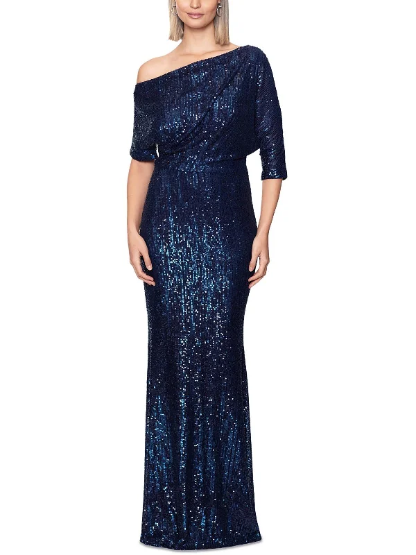 Sports Comfort Style Womens Sequined One Shoulder Evening Dress