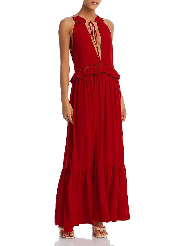Trendy and versatile Womens Tie Neck Maxi Maxi Dress