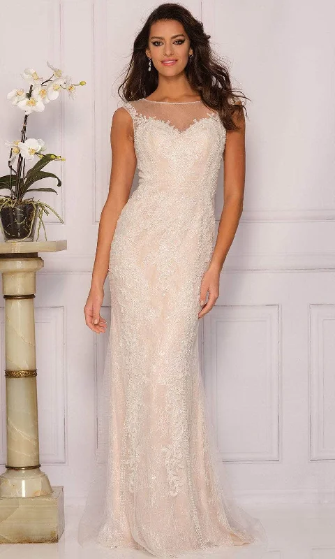 Street Letter Style Dave & Johnny A8442 - Sheer Bateau Sweetheart Evening Gown