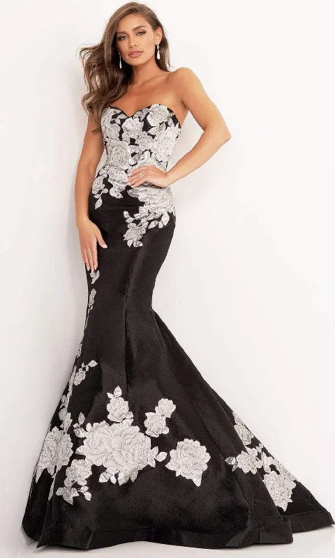 Retro Stripes Jovani - 3917 Floral Sweetheart Mermaid Dress