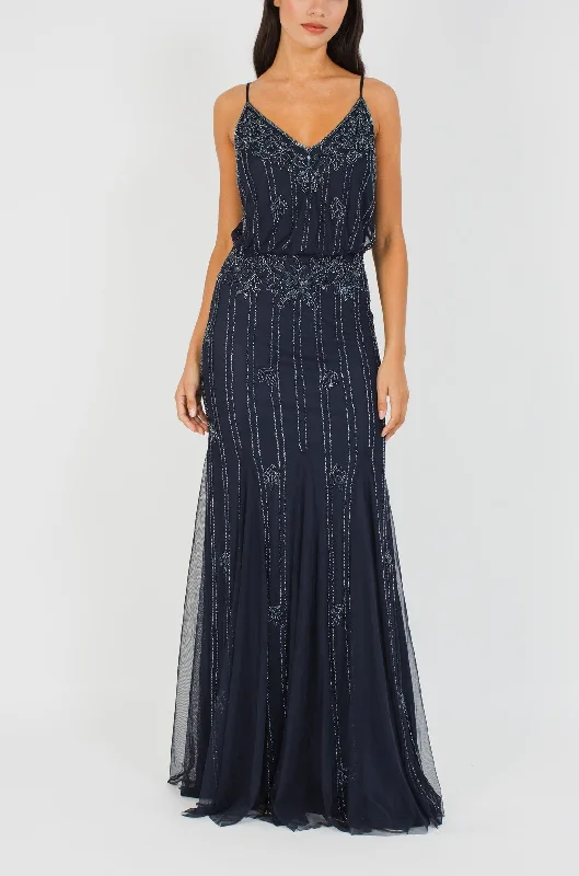 Black And White Style Keeva Navy Bridesmaid Maxi Dress