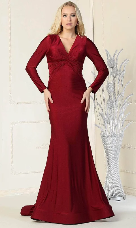 Urban Fashion May Queen MQ1873 - V-Neck Knotted Formal Dress