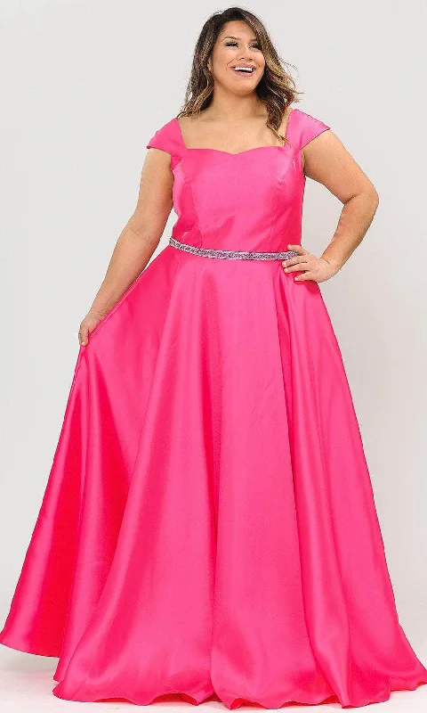 Romantic And Sweet Poly USA W1104 - Sweetheart Neckline with Cap sleeves Formal Dress