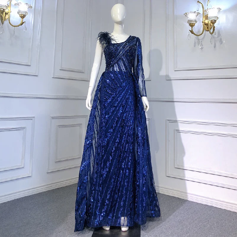 Personalized print Serene Hill Blue Overskirt Mermaid Evening Dresses Gowns 2024 Beaded Elegant Luxury One Shoulder For Women Party LA71608 Personalized print Serene Hill Blue Overskirt Mermaid Evening Dresses Gowns 2024 Beaded Elegant Luxury One Shoulder For Women Party LA71608