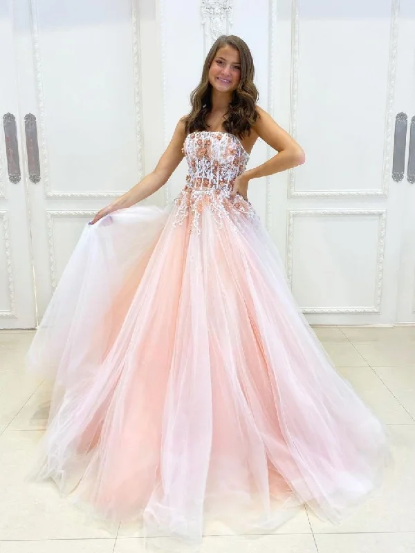 Retro Dress Pink A-line tulle lace long prom dress pink lace long evening dress,DS2003 Retro Dress Pink A-line tulle lace long prom dress pink lace long evening dress,DS2003