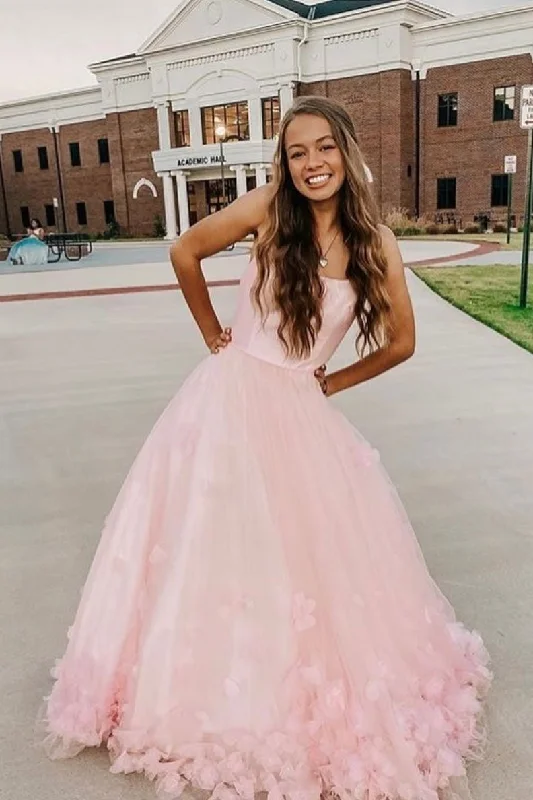 Retro Literary Style Pink tulle applique long prom dress pink tulle formal dress,DS2007 Retro Literary Style Pink tulle applique long prom dress pink tulle formal dress,DS2007