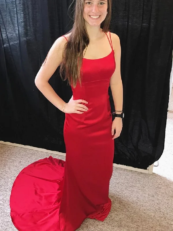 Street Casual Style Red Mermaid Backless Prom Dresses, Red Mermaid Open Back Formal Evening Graduation Dresses,DS1741 Street Casual Style Red Mermaid Backless Prom Dresses, Red Mermaid Open Back Formal Evening Graduation Dresses,DS1741