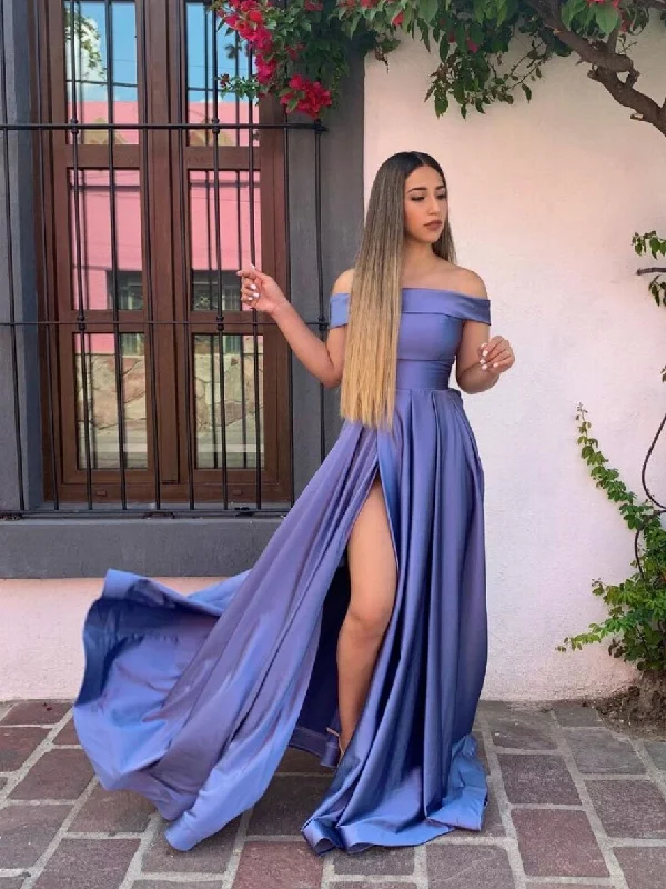 Retro Woolen Jacket Simple purple off shoulder long prom dress, purple evening dress,DS1959 Retro Woolen Jacket Simple purple off shoulder long prom dress, purple evening dress,DS1959