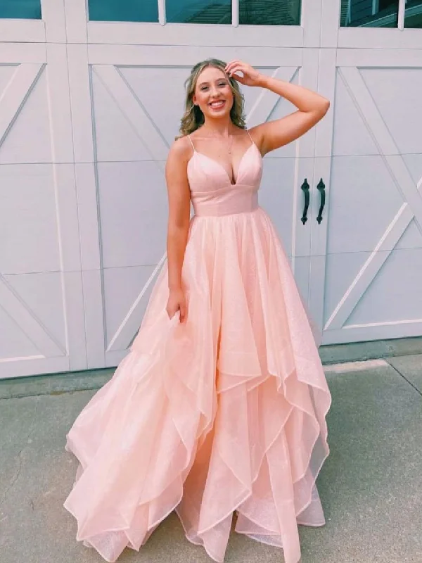 Retro Lace Fabric Simple v neck tulle long prom dress pink tulle formal dress,DS1999 Retro Lace Fabric Simple v neck tulle long prom dress pink tulle formal dress,DS1999