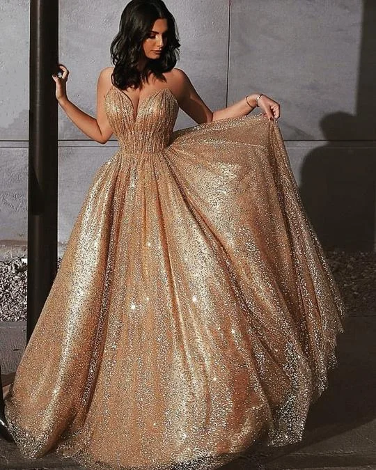 High-end atmosphere Sweetheart Neck Spaghetti Straps Gold Sequins Prom Dresses, Golden Formal Dresses, Graduation Dresses,DS1801 High-end atmosphere Sweetheart Neck Spaghetti Straps Gold Sequins Prom Dresses, Golden Formal Dresses, Graduation Dresses,DS1801