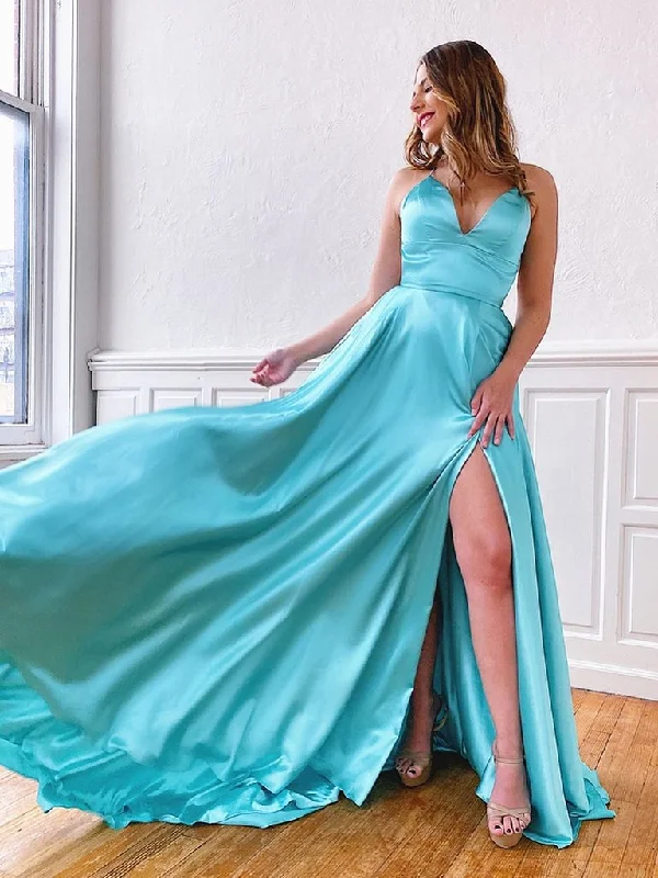 Urban Fashion V Neck Aqua Backless Long Prom Dresses, Aqua Backless Long Formal Evening Graduation Dresses,DS1730 Urban Fashion V Neck Aqua Backless Long Prom Dresses, Aqua Backless Long Formal Evening Graduation Dresses,DS1730