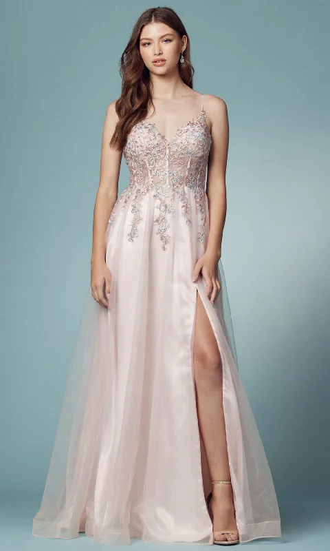 Luxury and fashionable Nox Anabel S1015 - V-Neck Corset Evening Gown